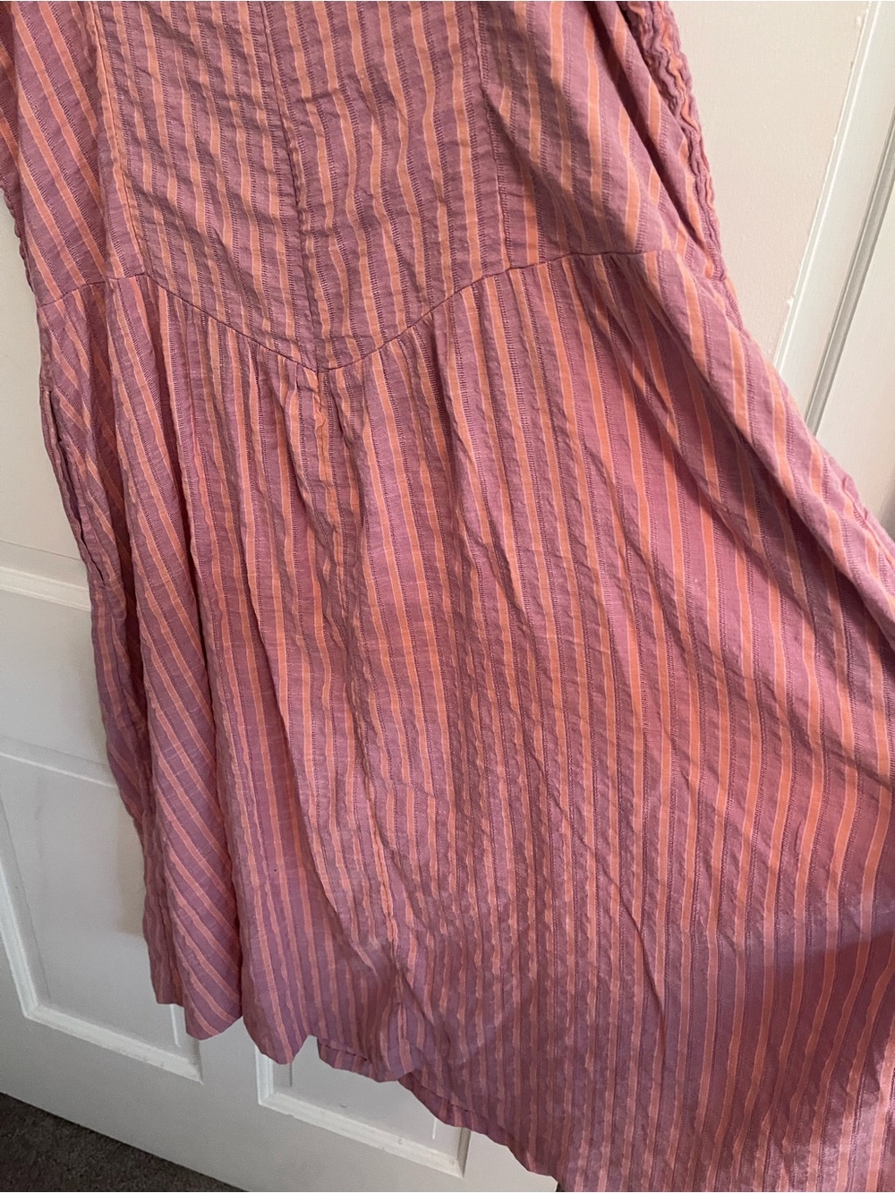 American Eagle Outfitters Orange and Lilac Striped Midi Sundress sz XXL - Picture 6 of 8